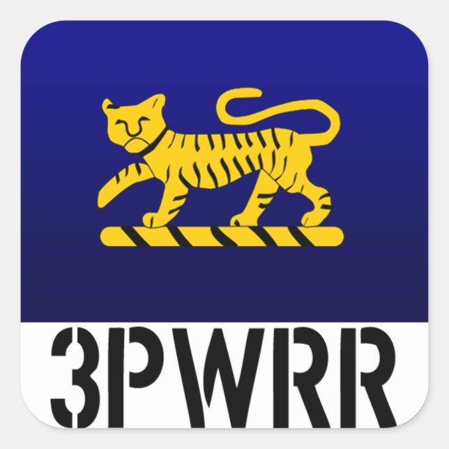 6 x 3PWRR Tiger Stickers (Front)