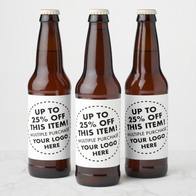 6 x Étiquettes de bières personnalisés 25% DE BON  (Bouteilles)