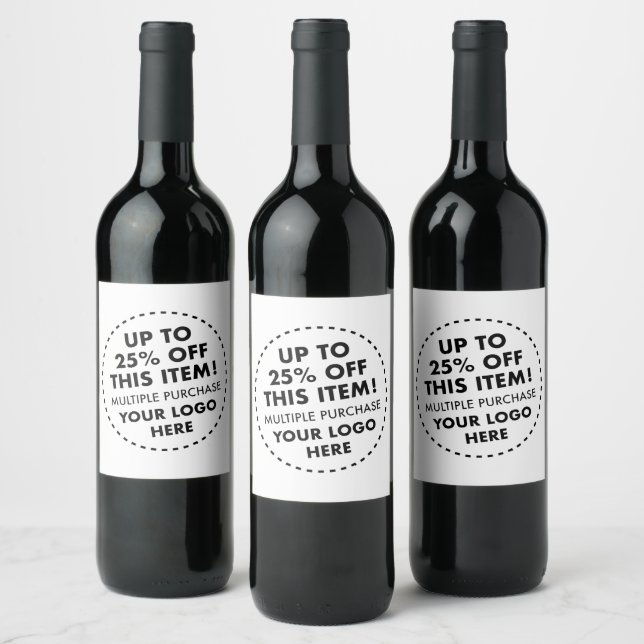 6 x Étiquettes de vin sur mesure 25% de réduction  (Bouteilles)