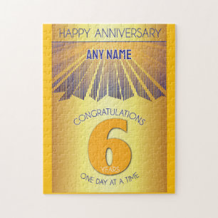 6 Year   AA 12 Step Anniversary Personalized Jigsaw Puzzle