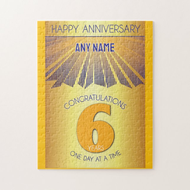 6 Year | AA 12 Step Anniversary Personalized Jigsaw Puzzle (Vertical)