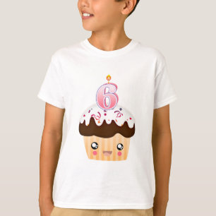 6 Year Cupcake T - Pink T-Shirt