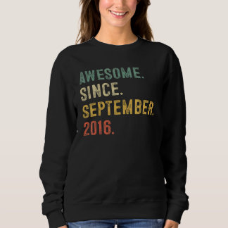 6 Year Old 6th Bday Boy Awesome Since September 2 Sweatshirt