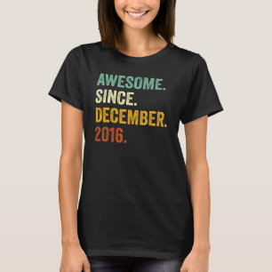 6 Year Old 6th Birthday Boy Awesome Since Decembe T-Shirt