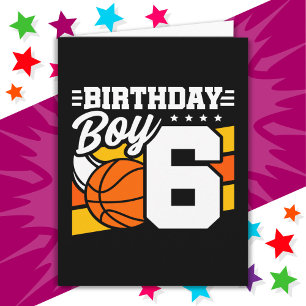 6 Year Old Basketball Party Theme 6th Birthday Boy Card