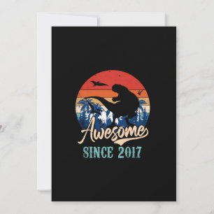 6 Year Old Boy Awesome 2017 6th Birthday Dinosaur Invitation