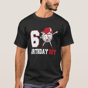 6 Year Old  Dabbing Baseball 6th Birthday Boy Teen T-Shirt