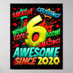 6 Year Old For Boys 6th Birthday Boy 6 Year Old Bo Poster