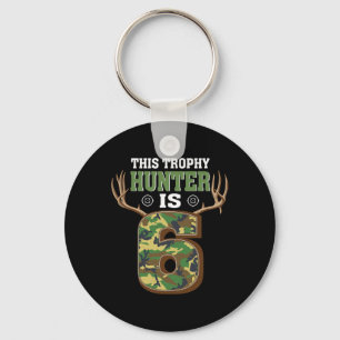 6 Year Old Hunting 6th Birthday Party Deer Hunter  Keychain