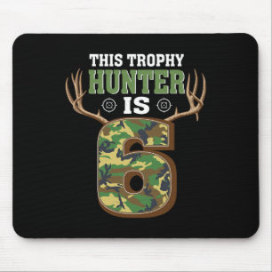 6 Year Old Hunting 6th Birthday Party Deer Hunter Mouse Pad