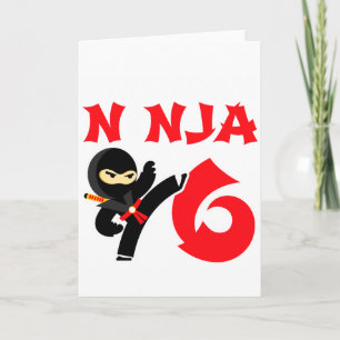 6 Year Old Karate Ninja Party Kids 6th Birthday T Card