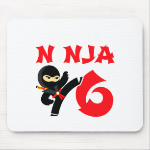 6 Year Old Karate Ninja Party Kids 6th Birthday T Mouse Pad