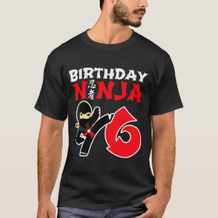 6 Year Old Karate Ninja Party Kids 6th Birthday T T-Shirt