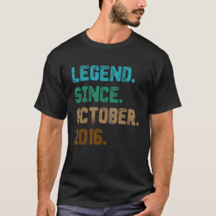 6 Year Old  Legend Since October 2016 6th Birthday T-Shirt