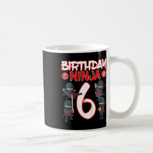 6 Year Old Ninja Birthday Party Martial Arts Karat Coffee Mug