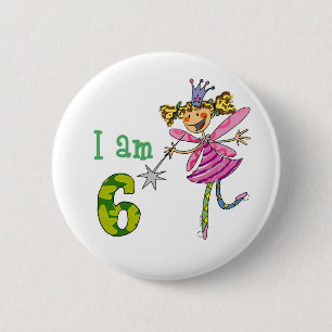 6 year old princess fairy 2 inch round button