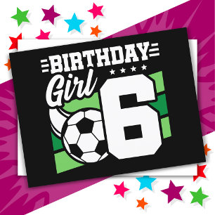 6 Year Old Soccer Football Party 6th Birthday Girl Postcard
