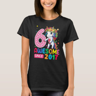 6 Year Old Unicorn Flossing 6th Birthday Girl Unic T-Shirt