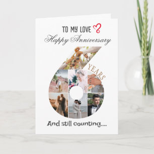 6 Year Wedding Anniversary Photo Card
