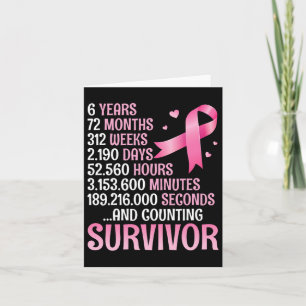 6 Years 72 Months Fighting Breast Cancer Counting Card