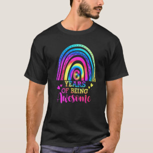6 Years Of Being Awesome 6th Birthday Tie Dye Rain T-Shirt