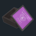 6 years of love purple amethyst custom thank you gift box<br><div class="desc">Simple outline heart stone effect line art graphic 6th amethyst Wedding Anniversary gift box. Customize with your own choice of name and relationship. Currently reads to my wonderful wife Thank you for 6 years of love. Ideal for an 6th anniversary amethyst gemstone jewellery gift. 6 years of marriage is traditionally...</div>