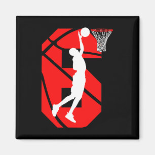 6 years Old 6th Birthday Boy Basketball lovers Magnet