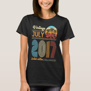 6 Years Old Birthday  Vintage July 2017 Girls Boys T-Shirt