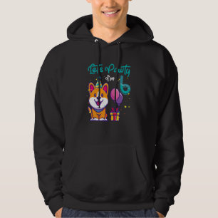 6 Years Old Corgi Dog 6th Birthday Let's Party Out Hoodie