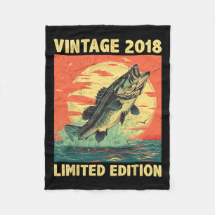 6 Years Old Gift 2018 Fishing Fisherman Fish 6th B Fleece Blanket