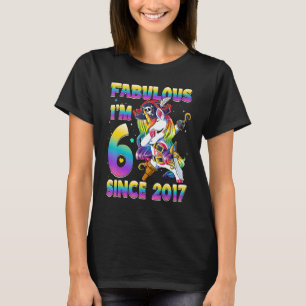 6 Years Old Girls Dabbing Unicorn Pirates 6th Birt T-Shirt
