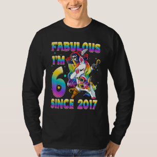 6 Years Old Girls Dabbing Unicorn Pirates 6th Birt T-Shirt