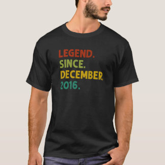 6 Years Old  Legend Since December 2016 6th Birthd T-Shirt