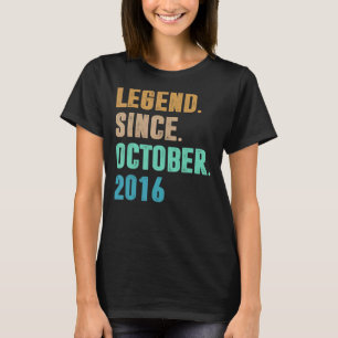 6 Years Old Legend Since October 2016 6th Birthda T-Shirt