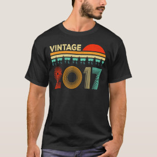 6 Years Old Vintage 2017 6th Birthday   Retro T-Shirt