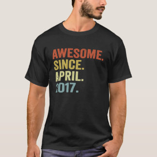 6 Years Old Vintage April 2017  6th Birthday  2 T-Shirt
