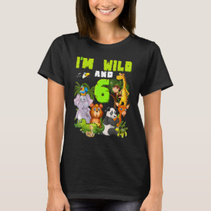 6 Years Old Wild Zoo Theme Birthday Safari Jungle T-Shirt