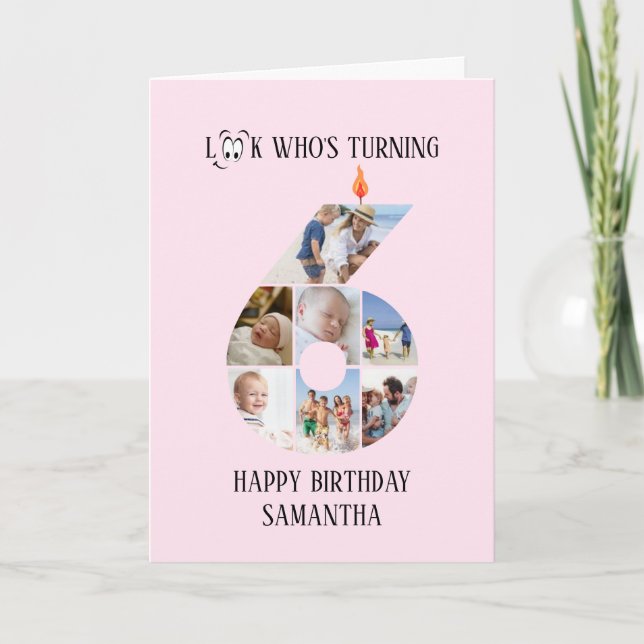 6e anniversaire Carte photo (Devant)