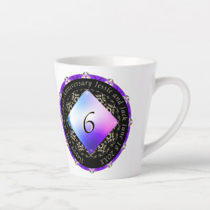 6e anniversaire du Mariage d'Améthyste Latte Mug