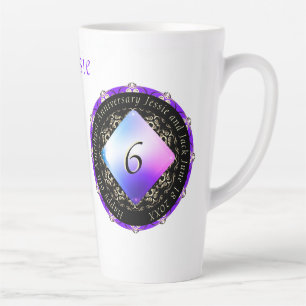 6e anniversaire du Mariage d'Améthyste Latte Mug
