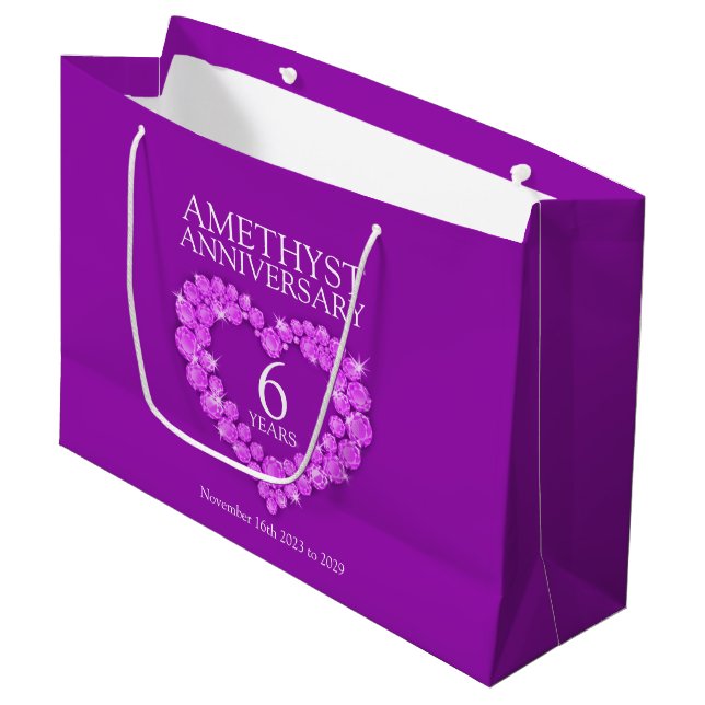 6e anniversaire mariage améthyste photo sac violet (Devant Angle)