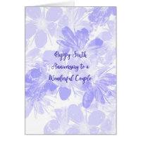 6e anniversaire Mariage Carte Fleurs bleues