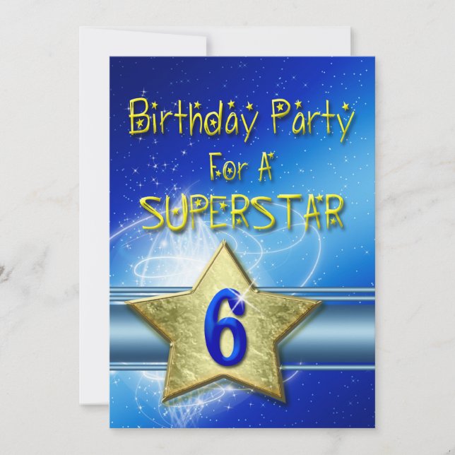 6e fête d'anniversaire Invitation pour une superst (Devant)