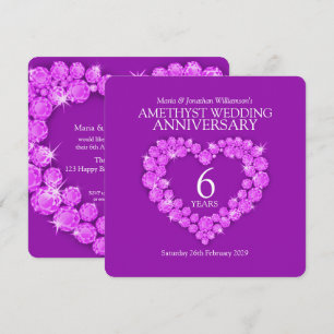 6ème améthyste mariage anniversaire invitations