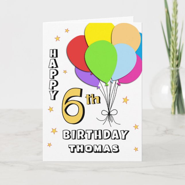6ème carte d'anniversaire remplie par ballon (Devant)