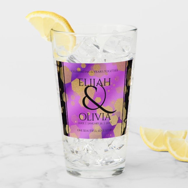 6th 33rd 47th 48th Amethyst Wedding Anniversary Glass (Front Ice)