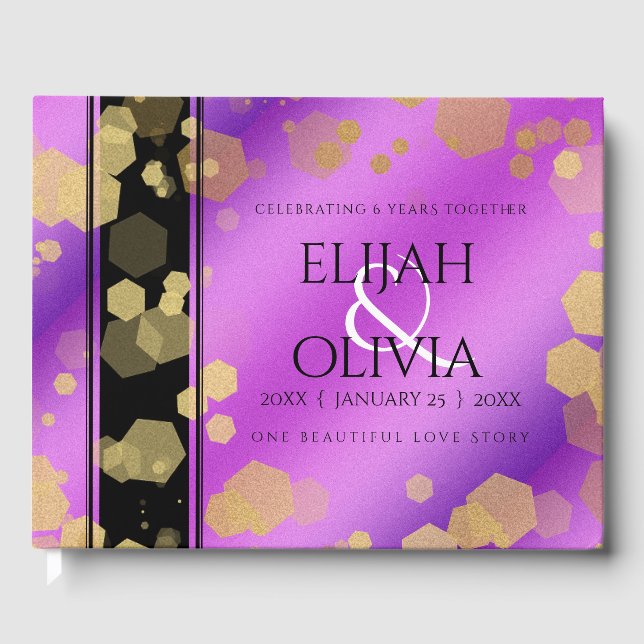6th 33rd 47th 48th Amethyst Wedding Anniversary Guest Book (Front)