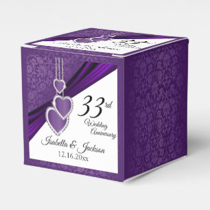6th / 33rd / 47th Amethyst Wedding Anniversary Favor Box