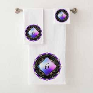 6th Amethyst Wedding Anniversary   Bath Towel Set