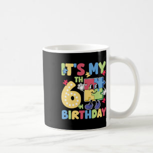 6th Autism Birthday Party 6 Years Old Autistic Gir Coffee Mug
